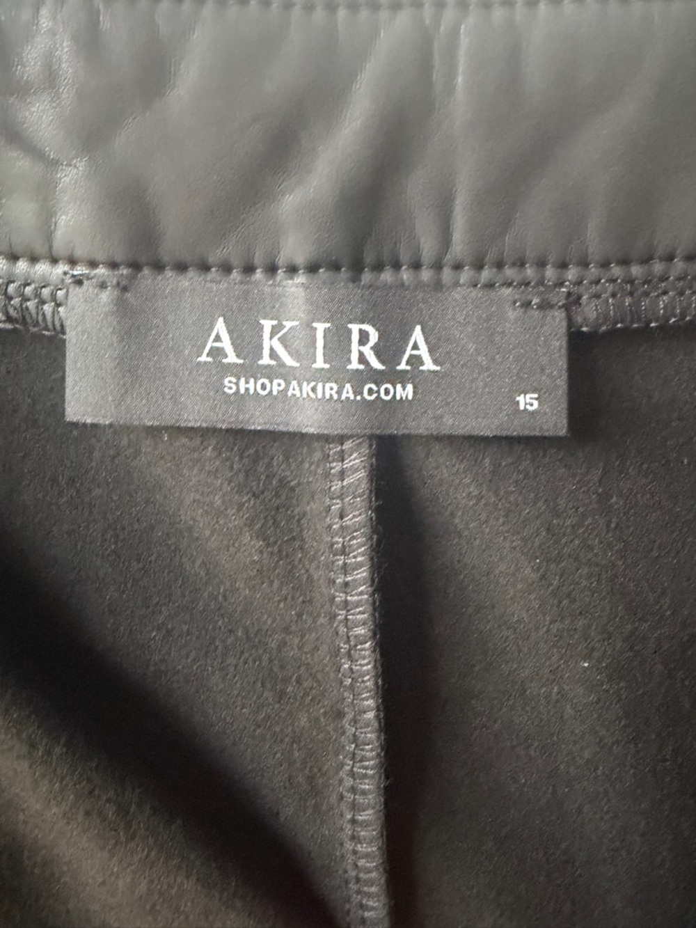 Akira Faux Leather Lace Panel Leggings Black Size 15 - Picture 3 of 3